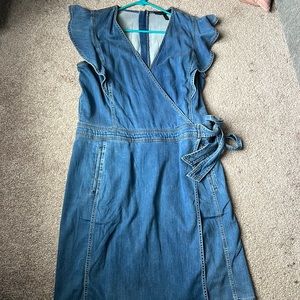 WHITE HOUSE BLACK MARKET FAUX DENIM DRESS